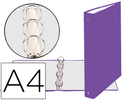 Carpeta de 4 anillas 30 mm. Exacompta A4 morado